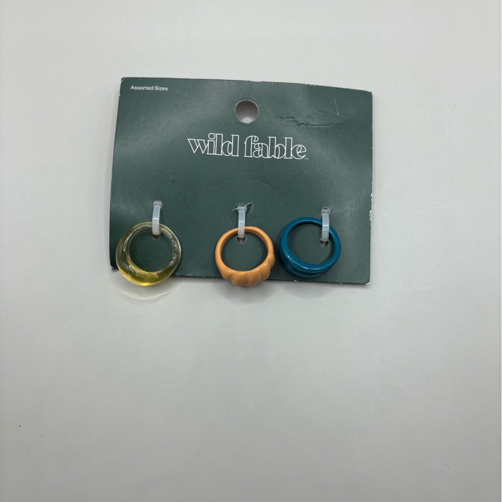 Wild Fable Women's‎ 3-Piece Fashion Statement Rings Set Assorted Sizes